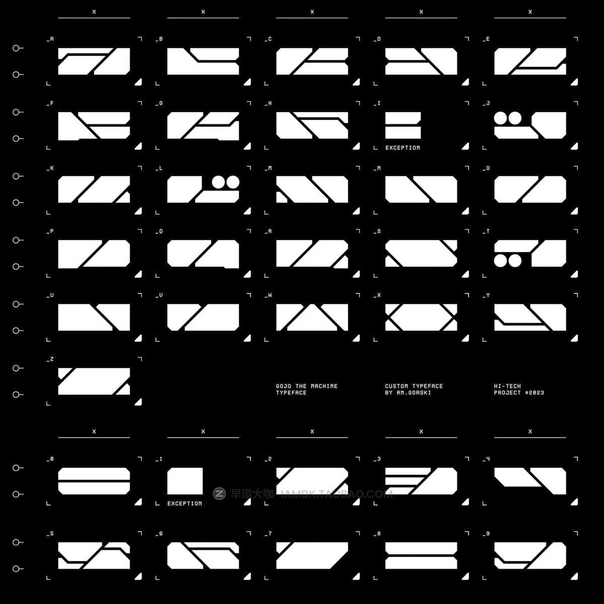 未来派科幻赛博朋克工业机械机甲标题Logo设计PSAI英文字体安装包 Gojo by Studio Innate_img_1