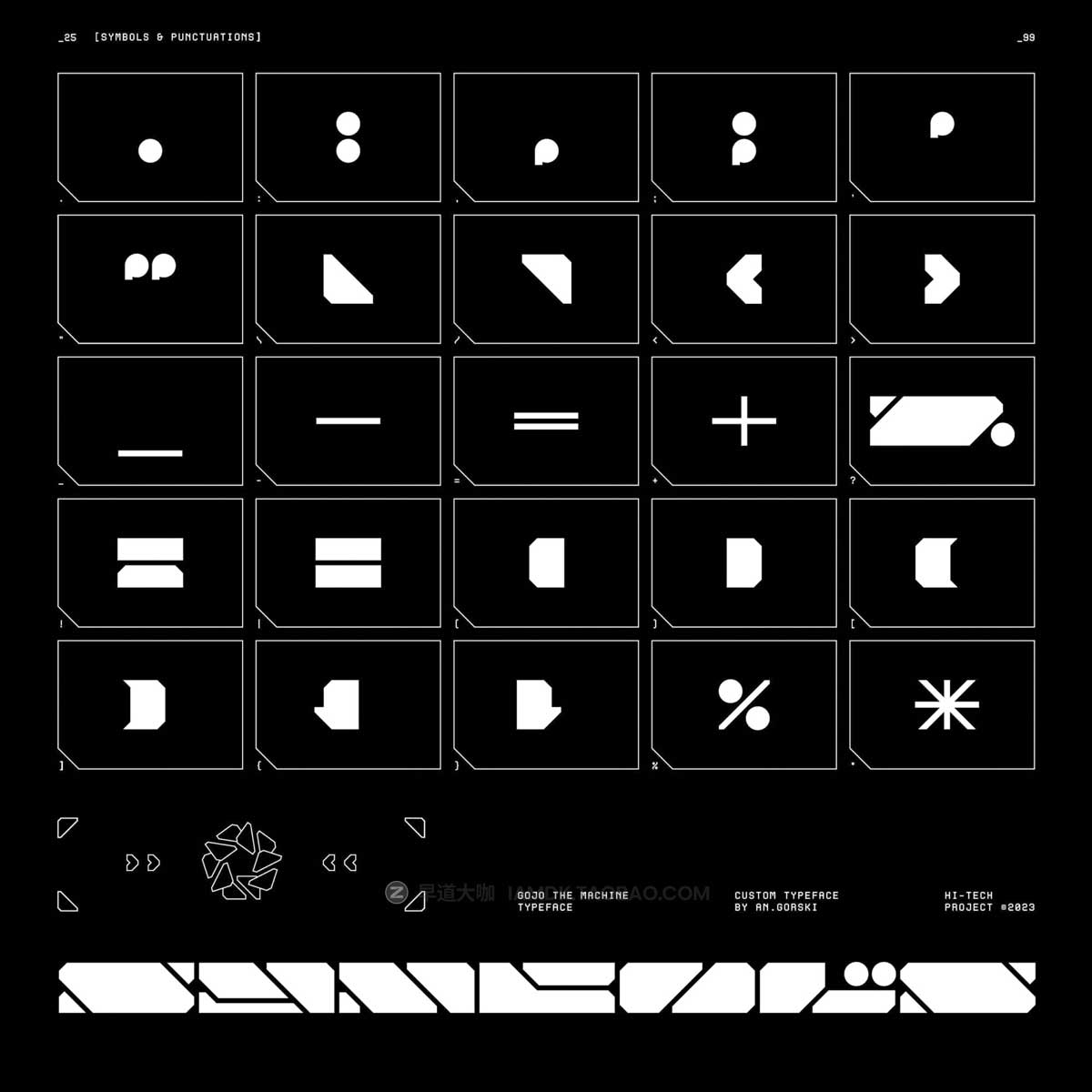 未来派科幻赛博朋克工业机械机甲标题Logo设计PSAI英文字体安装包 Gojo by Studio Innate_img_1