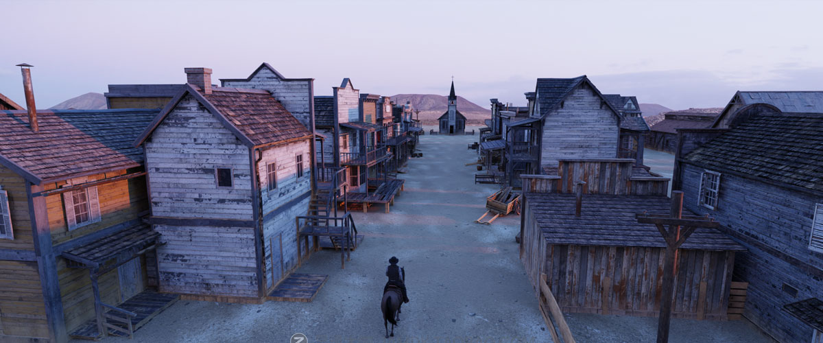 Blender模型 中世纪西部仓库复古破旧木屋房屋建筑3D模型 Big Medium Small – Wild West Collection: Buildings_img_2