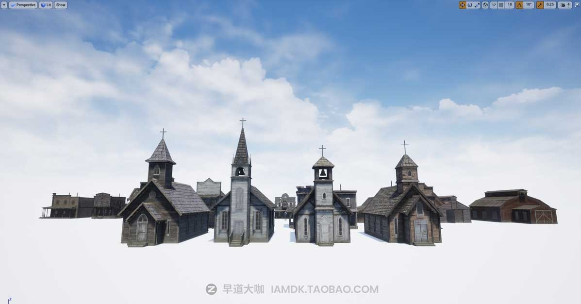 Blender模型 中世纪西部仓库复古破旧木屋房屋建筑3D模型 Big Medium Small – Wild West Collection: Buildings_img_2