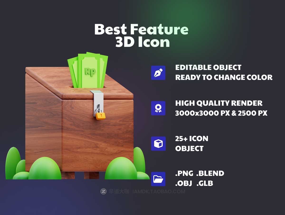 25+款高级穆斯林阿拉伯风斋月节主题3D三维图标Icons设计素材 Ramadan 3D Icons_img_2