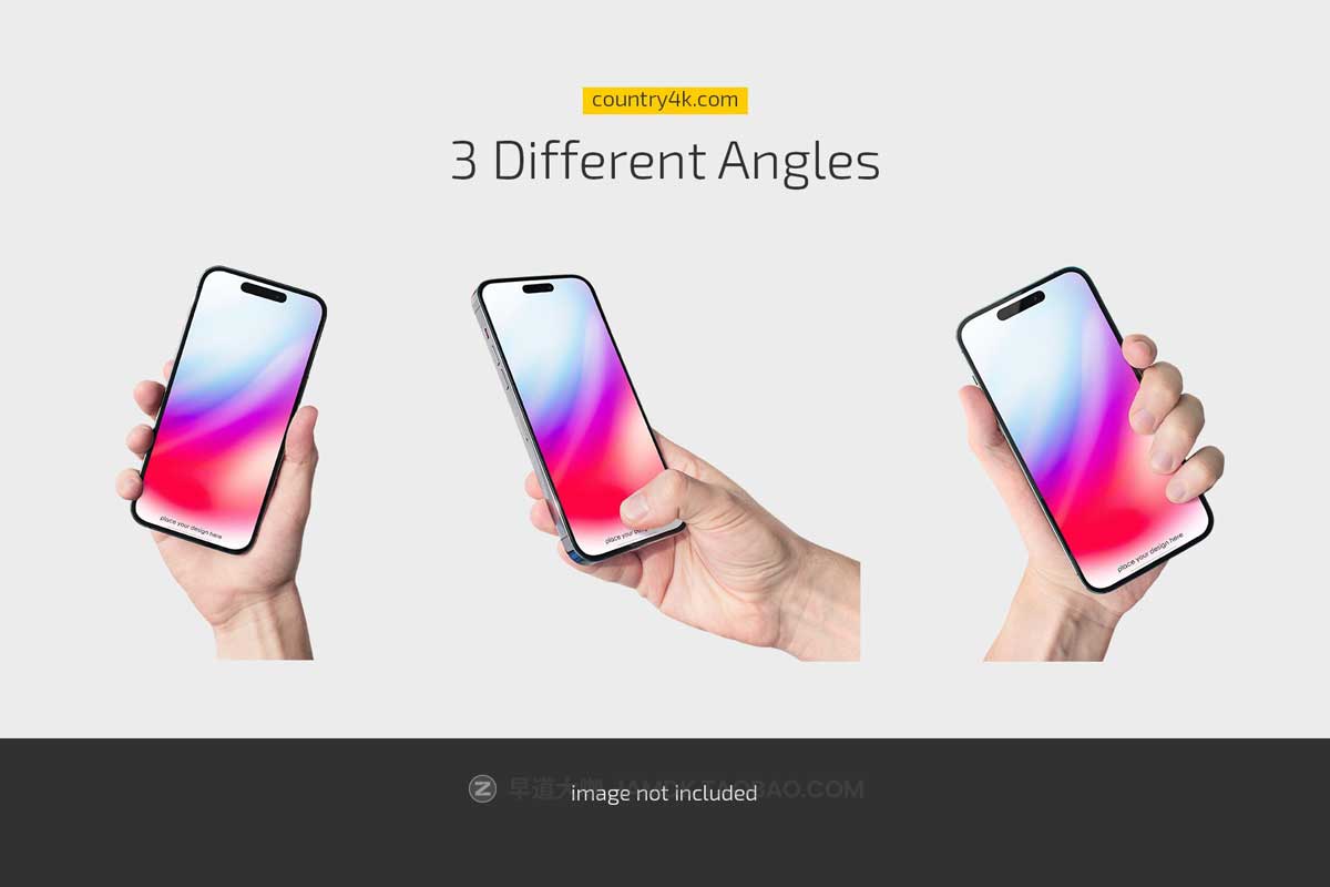 手持苹果手机iPhone 14 Pro屏幕演示样机PSD分层样机模板素材 Hand Holding iPhone Mockup Set_img_2