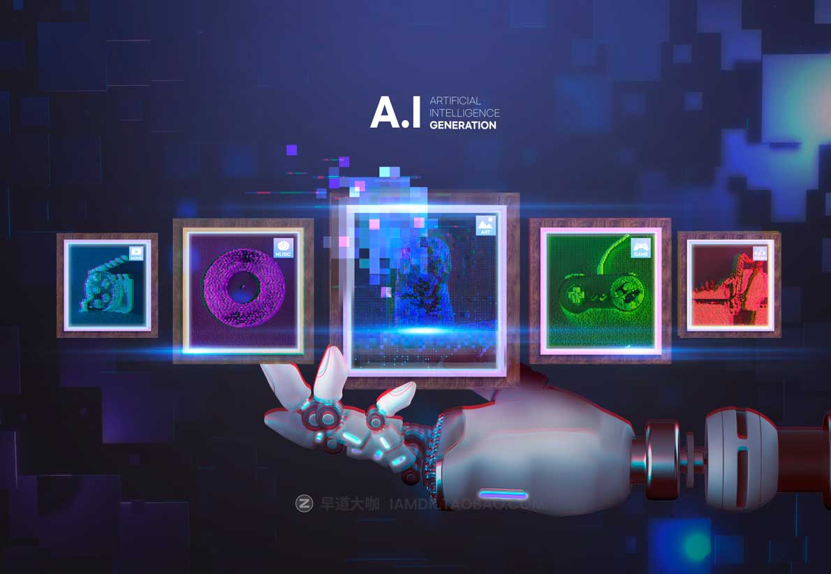 13款时尚创意AI人工智能科技海报展板PSD分层源文件素材 Artificial Intelligence Poster Template_img_2