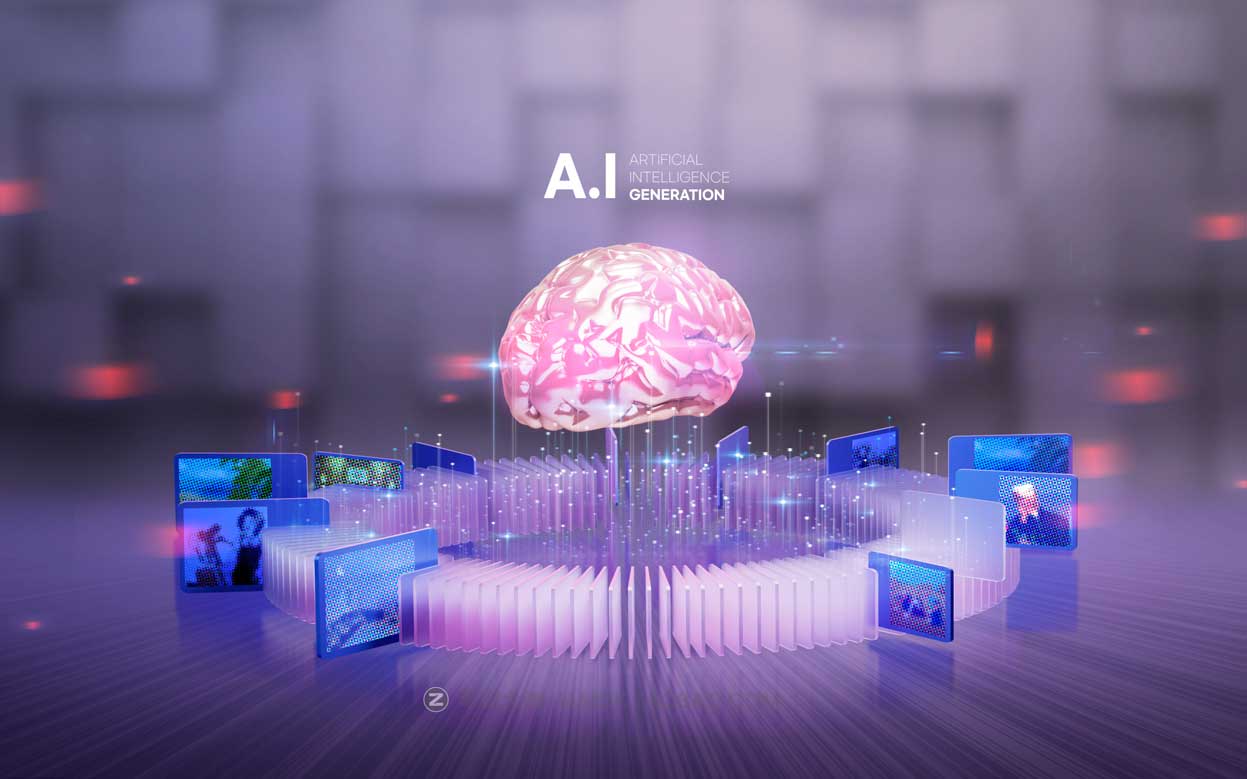 13款时尚创意AI人工智能科技海报展板PSD分层源文件素材 Artificial Intelligence Poster Template_img_2