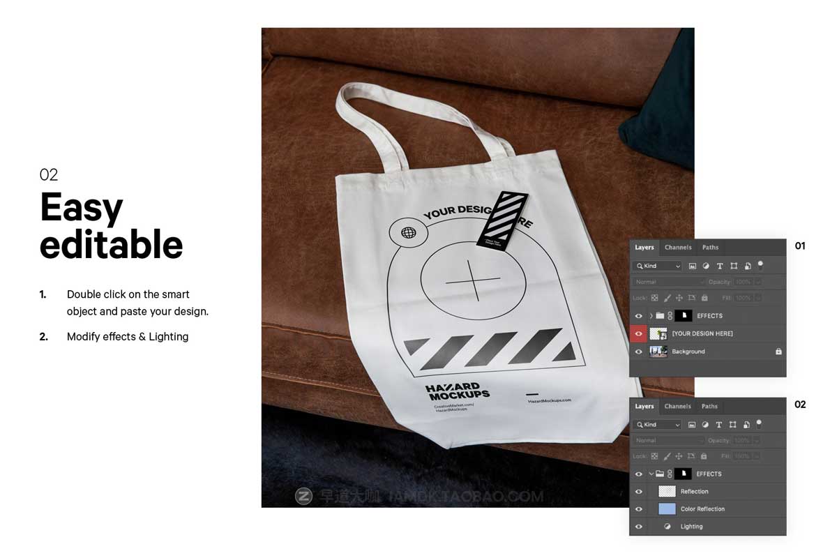 13款逼真手提帆布袋单肩袋定制印花图案设计PS展示贴图样机模板 13x Tote Bag Mockup Bundle_img_2