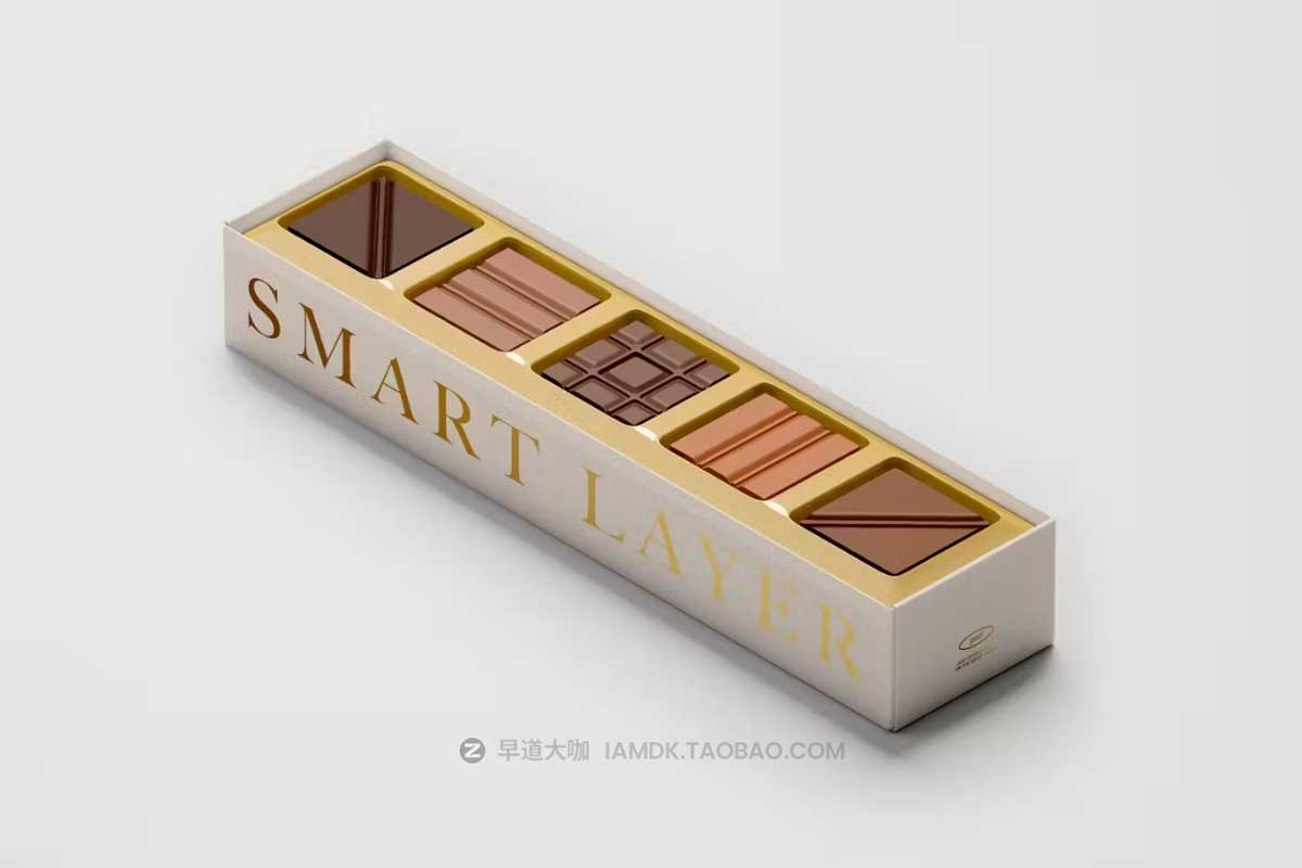 高端巧克力糕点礼盒包装纸设计展示效果图PSD样机模板素材 Chocolate Box Mockup_img_2