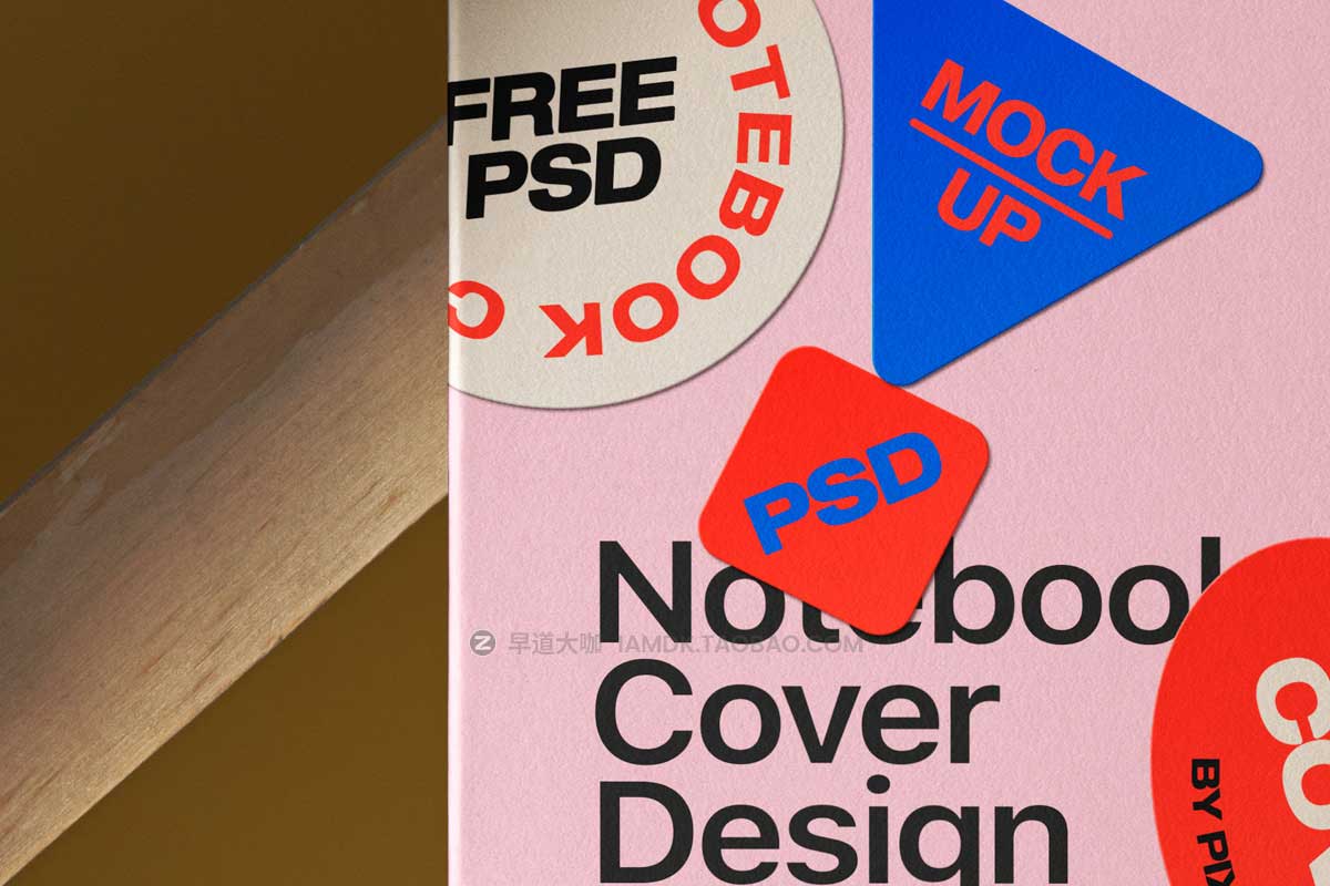 时尚悬浮办公笔记本封面设计效果图PS展示贴图样机模板素材 Cover Notebook Psd Mockup Presentation_img_2