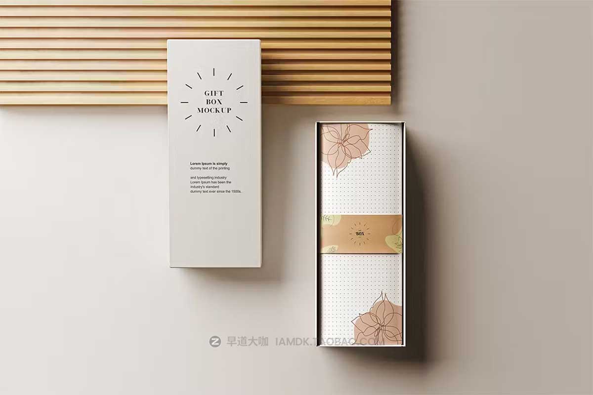 时尚优雅礼品饰品产品包装纸盒设计PS展示贴图样机模板素材 Gift Box Mockup_img_2