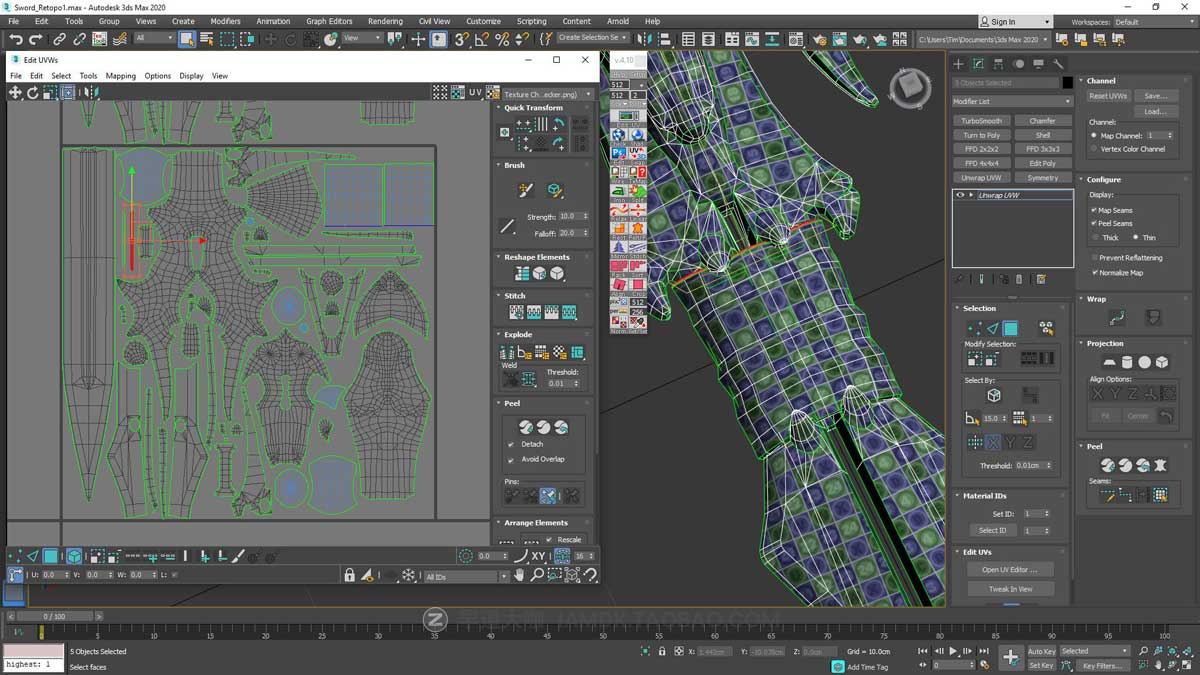 3A级史诗游戏道具武器锤子剑3D建模全教程视频素材 英文版 Gumroad – Sword & Mace Tutorial Ultimate Bundle Edition – Tim Bergholz_img_2