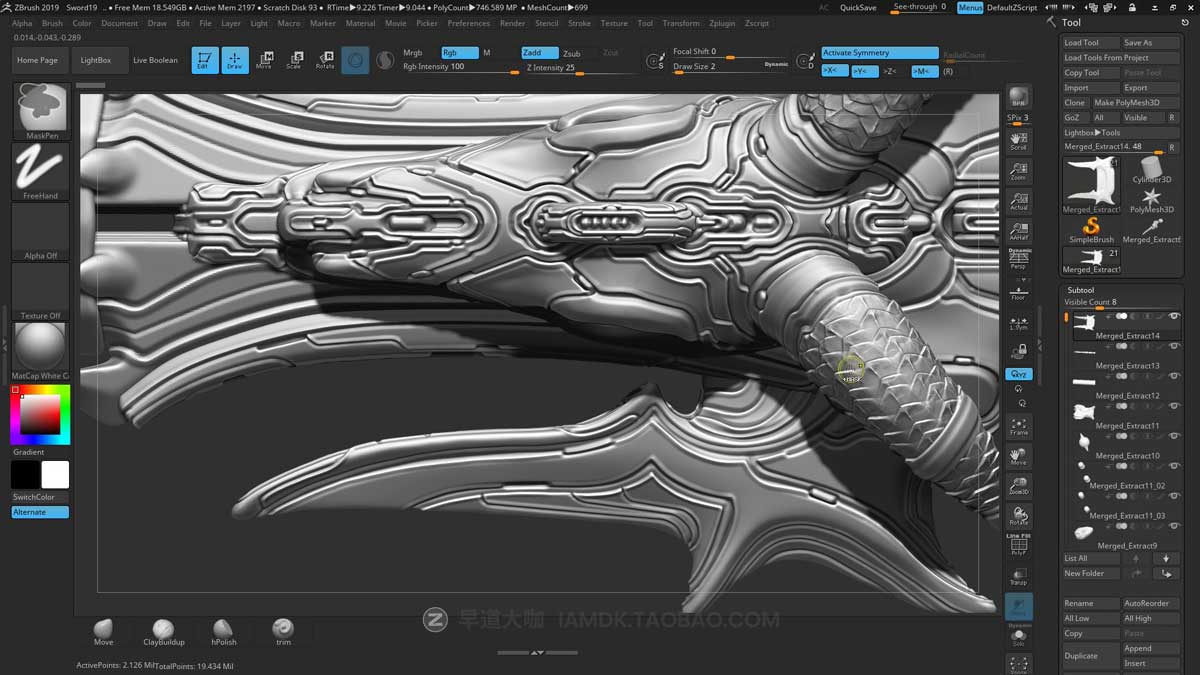 3A级史诗游戏道具武器锤子剑3D建模全教程视频素材 英文版 Gumroad – Sword & Mace Tutorial Ultimate Bundle Edition – Tim Bergholz_img_2