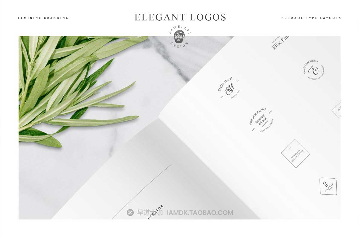 100款优雅品牌Logo标志徽标符号设计PSAI设计素材合集 100 elegant feminine logos premium_img_2