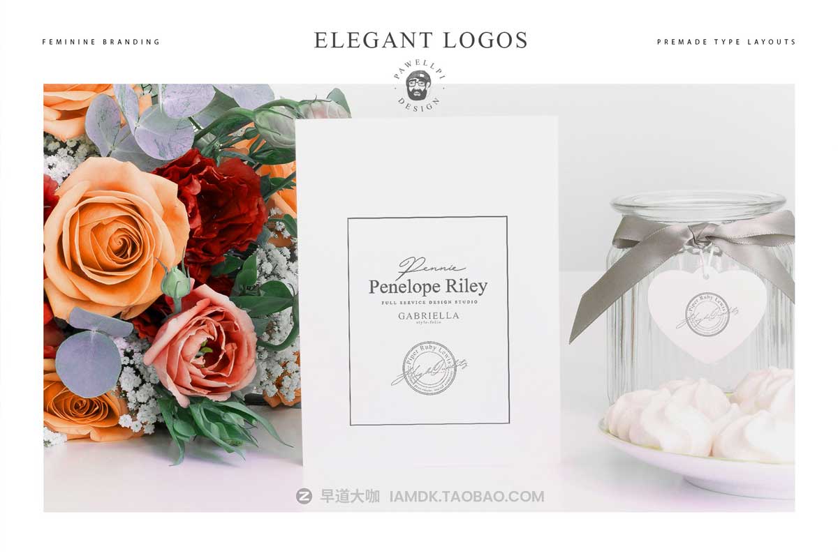 100款优雅品牌Logo标志徽标符号设计PSAI设计素材合集 100 elegant feminine logos premium_img_2