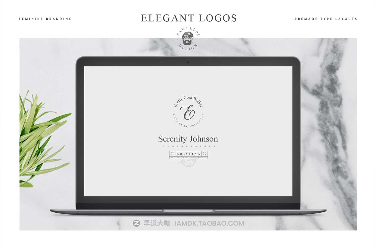 100款优雅品牌Logo标志徽标符号设计PSAI设计素材合集 100 elegant feminine logos premium_img_2