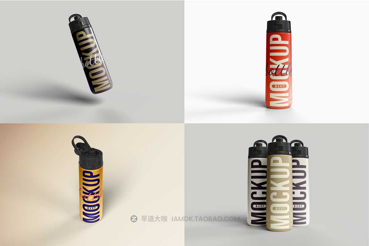 8款高质量不锈钢运动保温水杯设计PS展示贴图样机模板素材 Thermo Sport Water Bottle Mockup_img_2