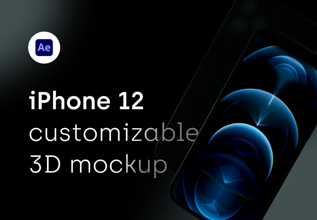AE模板 创意苹果手机iPhone 12 Pro广告APP界面设计屏幕动态演示素材 iPhone 12 Pro - 3D mockup_img_3