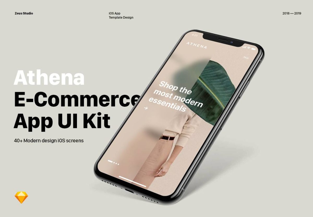 43屏时尚电子商务在线购物商城软件APP界面设计Sketch模板素材套件 Athena Mobile UI Kit_img_3