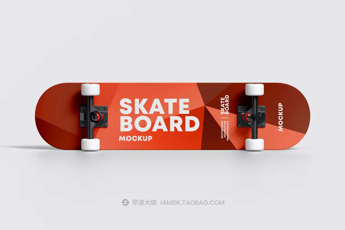 6款逼真滑板外观图案设计展示效果图PSD样机模板素材 Skateboard Mockup_img_2