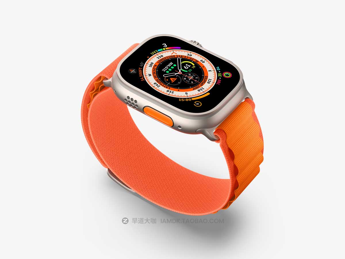 20款高质量苹果手表Apple Watch Ultra屏幕演示贴图PSD样机素材 Apple Watch Ultra Mockups_img_2