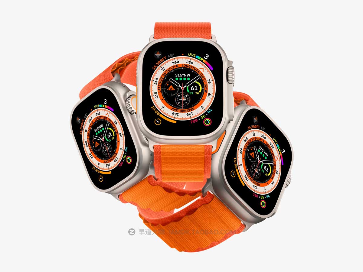 20款高质量苹果手表Apple Watch Ultra屏幕演示贴图PSD样机素材 Apple Watch Ultra Mockups_img_2