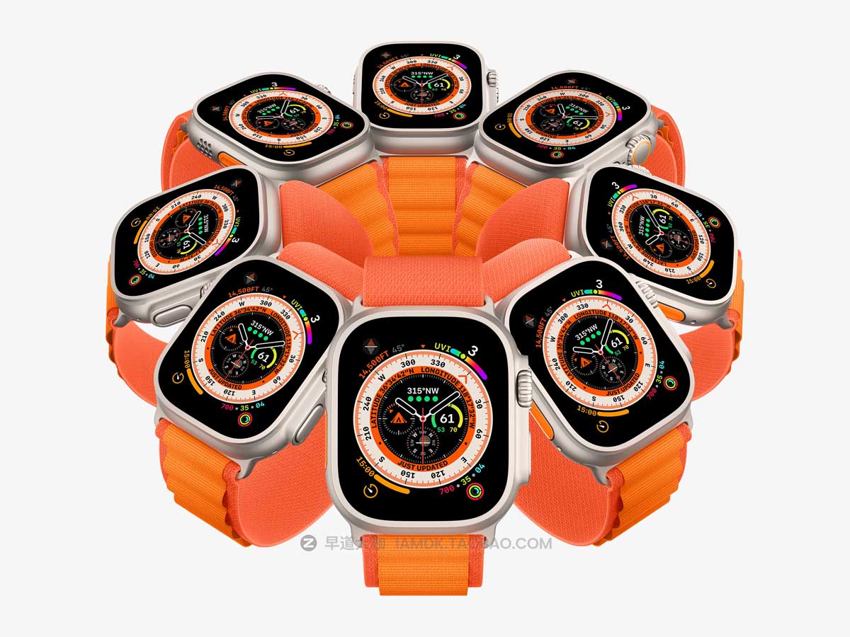 20款高质量苹果手表Apple Watch Ultra屏幕演示贴图PSD样机素材 Apple Watch Ultra Mockups_img_2