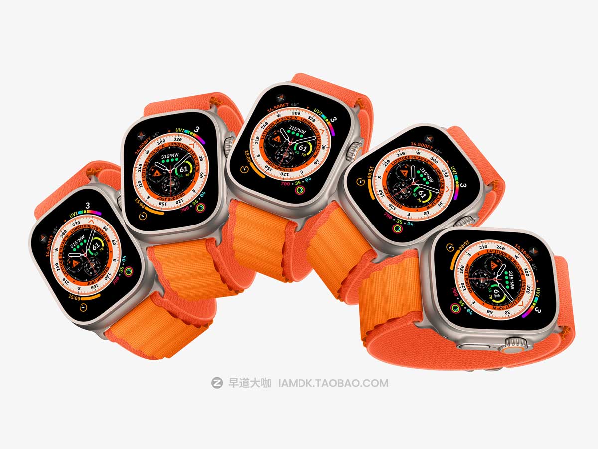 20款高质量苹果手表Apple Watch Ultra屏幕演示贴图PSD样机素材 Apple Watch Ultra Mockups_img_2