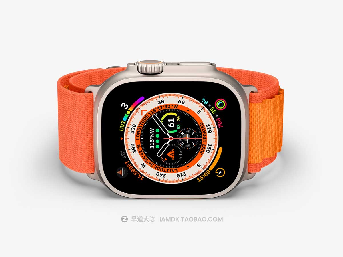 20款高质量苹果手表Apple Watch Ultra屏幕演示贴图PSD样机素材 Apple Watch Ultra Mockups_img_2