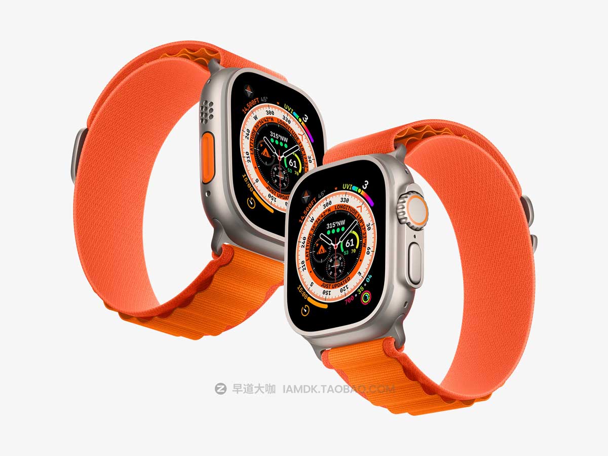 20款高质量苹果手表Apple Watch Ultra屏幕演示贴图PSD样机素材 Apple Watch Ultra Mockups_img_2