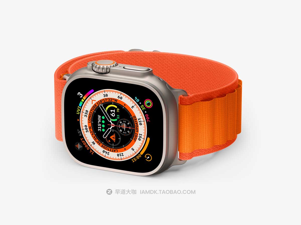 20款高质量苹果手表Apple Watch Ultra屏幕演示贴图PSD样机素材 Apple Watch Ultra Mockups_img_2