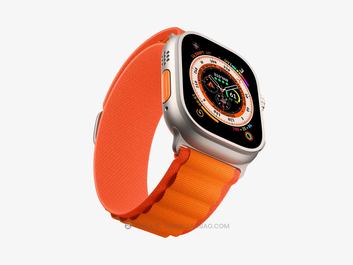 20款高质量苹果手表Apple Watch Ultra屏幕演示贴图PSD样机素材 Apple Watch Ultra Mockups_img_2