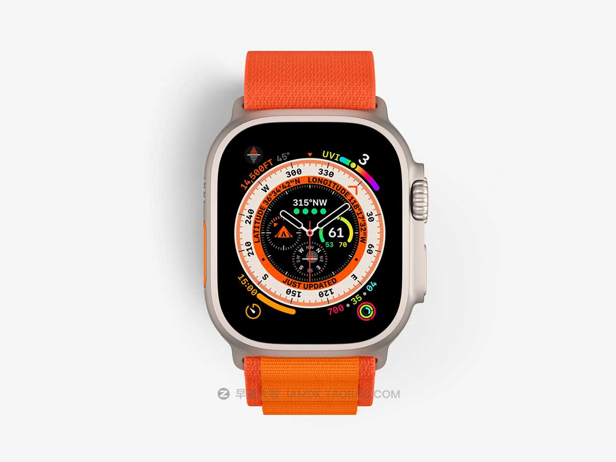 20款高质量苹果手表Apple Watch Ultra屏幕演示贴图PSD样机素材 Apple Watch Ultra Mockups_img_2