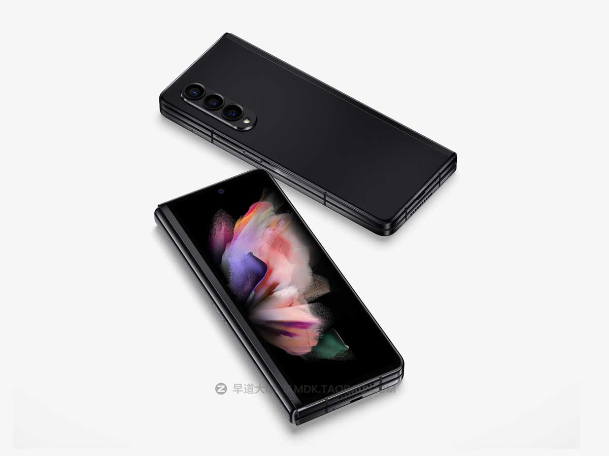 23款时尚三星Galaxy Z折叠手机APP界面广告海报设计PS贴图样机模板素材 Z Samsung Galaxy Z Fold 3 Mockups_img_2