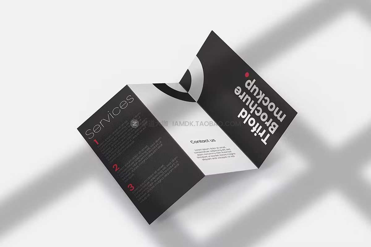 6款简约三折页小册子画册设计展示贴图PSD样机模板素材 Trifold Brochure Mockups PSD Template_img_2