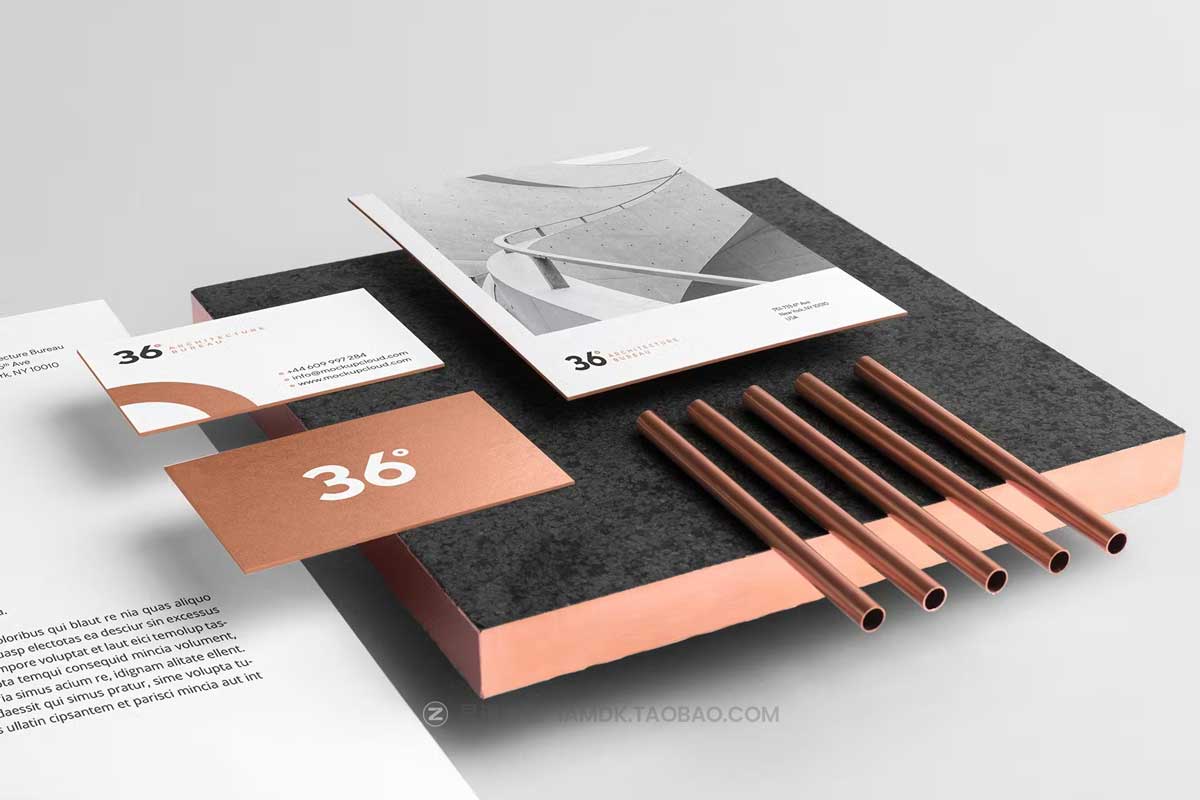 5款时尚Logo标志设计名片信纸展示效果图PSD样机模板素材 Copperstone Branding Mockup Vol. 2_img_2