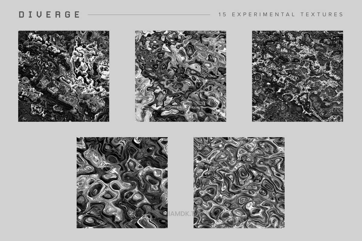 未来抽象艺术3D立体实验性多彩大理石花纹纹理背景图设计素材 Diverge: 15 Experimental Textures_img_2