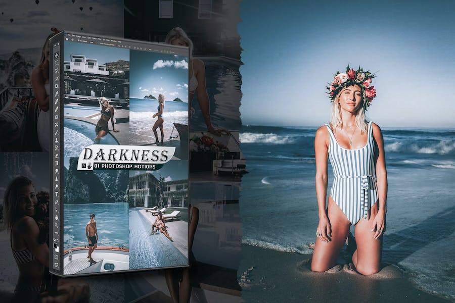 幽暗摄影风景照片后期调色修图PS动作设计素材 Darkness Photoshop Actions_img_3