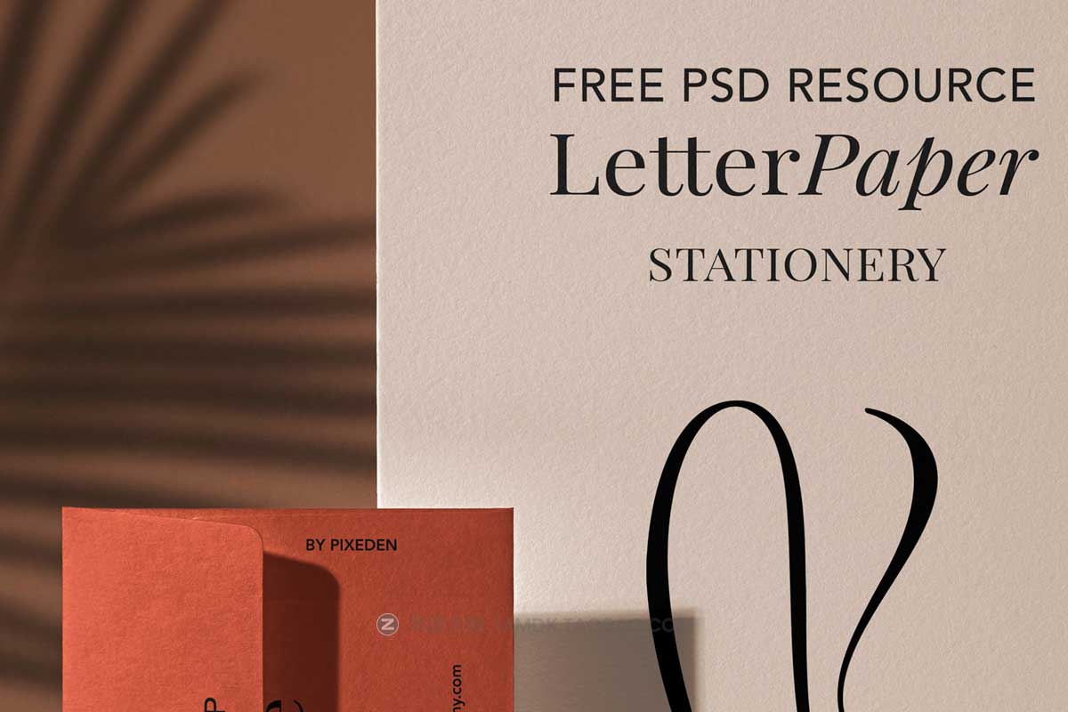 时尚品牌VI推广设计信封信纸展示贴图PSD样机模板素材 Stationery Paper Letter Psd Mockup Set_img_2