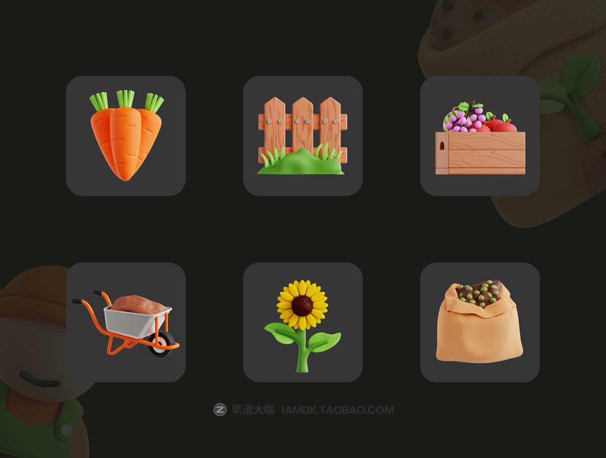 20款精美绿植花店园艺软件APP界面设计3D立体图标素材合集 3D Gardening Icon Set_img_2