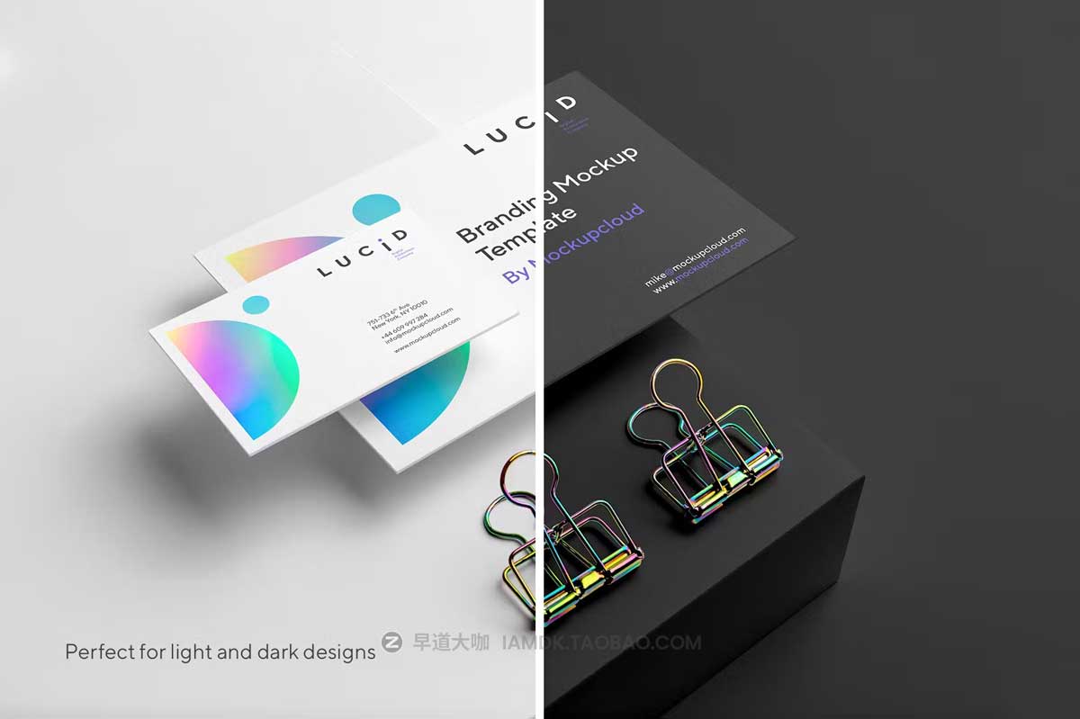 8款时尚品牌VI推广名片信纸卡片设计PS智能贴图样机模板素材 Lucid Branding Mockup Vol. 2_img_2