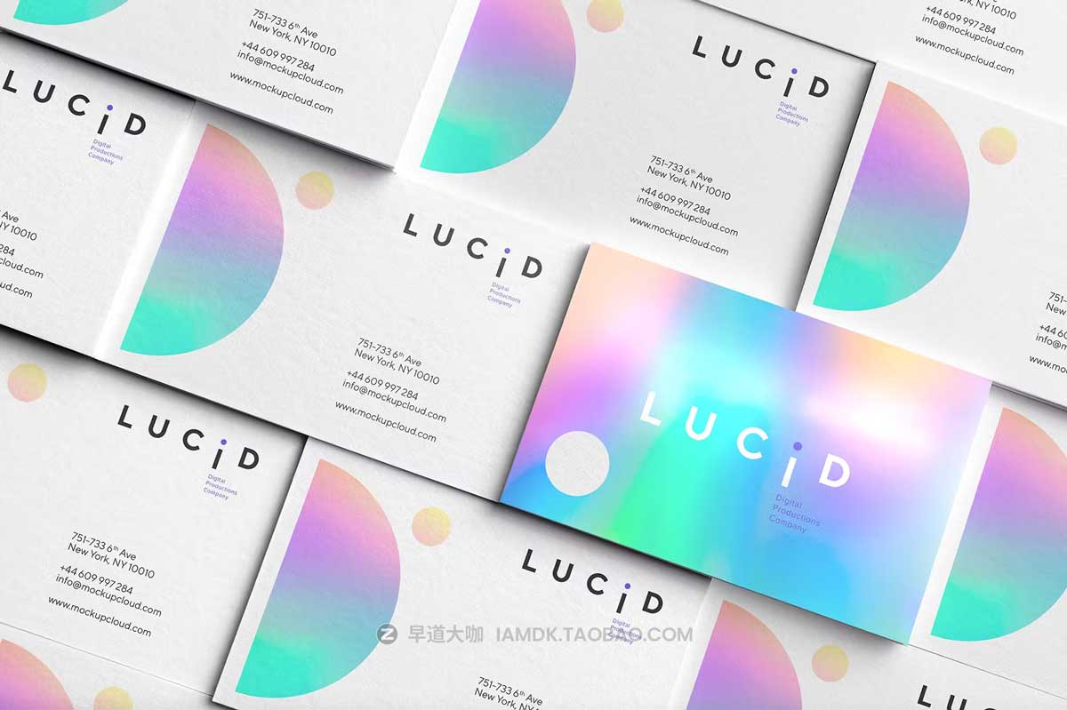 8款时尚品牌VI推广名片信纸卡片设计PS智能贴图样机模板素材 Lucid Branding Mockup Vol. 2_img_2