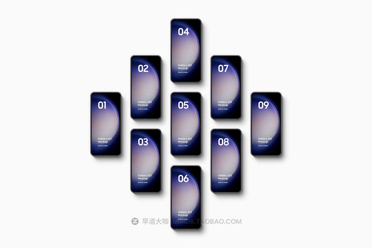 21款APP界面设计三星手机Galaxy S23屏幕演示PSD样机模板素材 Galaxy S23 - 21 Mockups Scenes_img_2