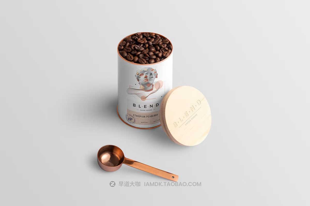 10款高级咖啡品牌VI设计包装桶名片展示贴图PSD样机模板 Blend - Coffeehouse Branding Mockup Vol. 3_img_2