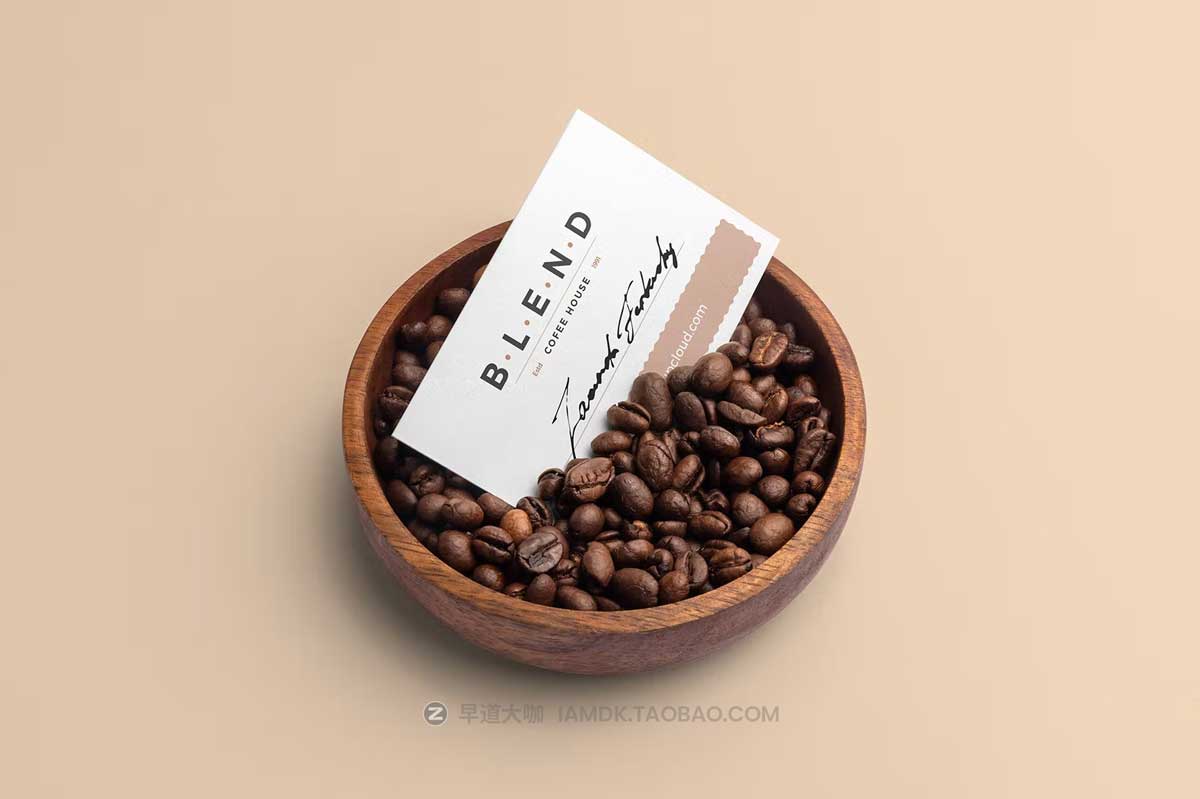 10款高级咖啡品牌VI设计包装桶名片展示贴图PSD样机模板 Blend - Coffeehouse Branding Mockup Vol. 3_img_2