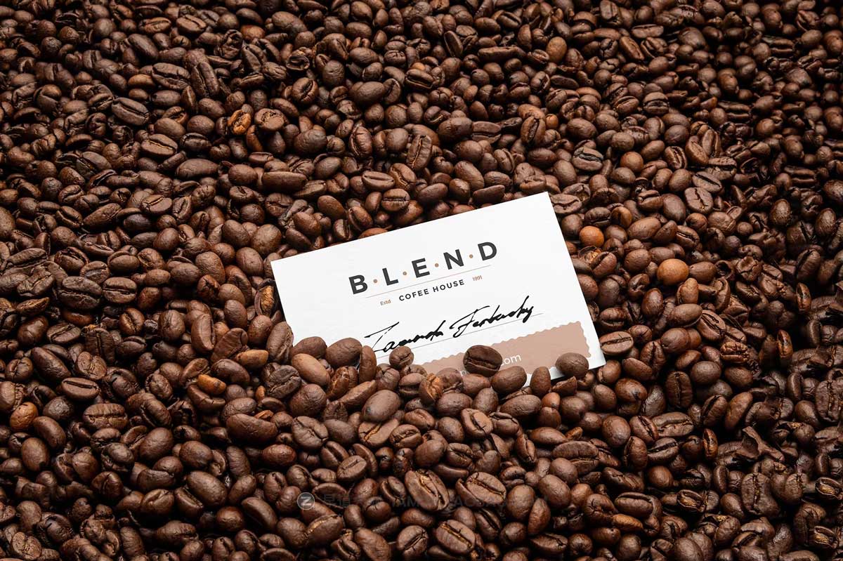 10款高级咖啡品牌VI设计包装桶名片展示贴图PSD样机模板 Blend - Coffeehouse Branding Mockup Vol. 3_img_2