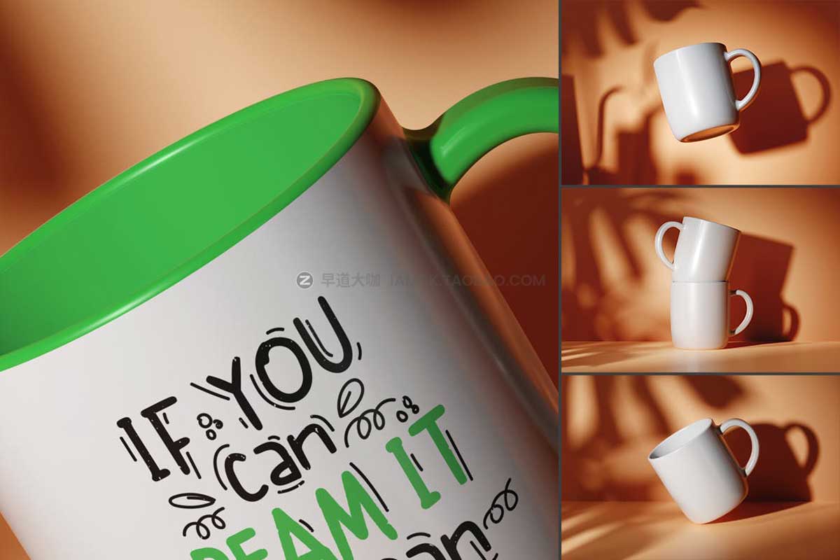 逼真品牌Logo设计陶瓷马克杯水杯贴图效果图PSD样机模板 Ceramic Mug Mockup_img_2