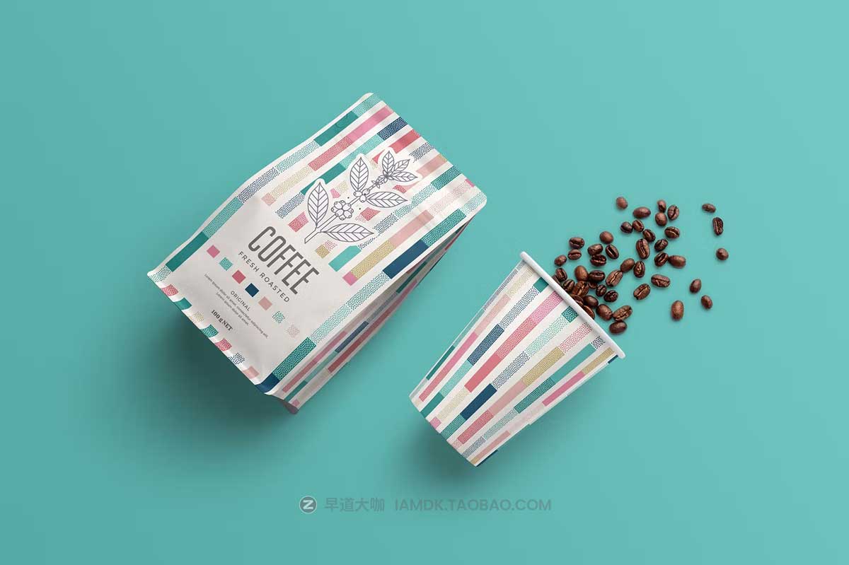 11款时尚咖啡品牌VI推广包装袋纸杯名片展示贴图PSD样机模板 Blend - Coffeehouse Branding Mockup Vol. 2_img_2