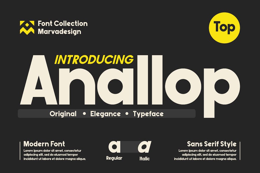 现代时尚几何风产品标题徽标Logo设计无衬线英文字体素材 Anallop - A Modern Sans Serif_img_3