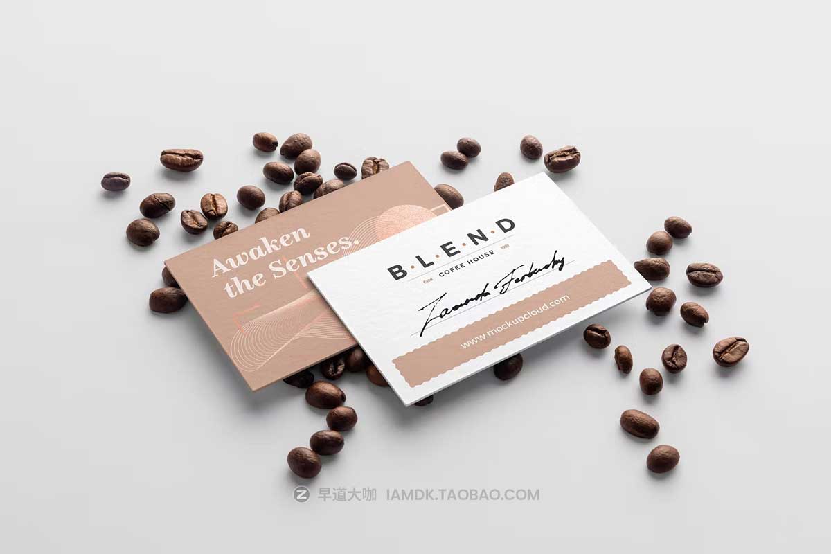 11款时尚咖啡品牌VI推广包装袋纸杯名片展示贴图PSD样机模板 Blend - Coffeehouse Branding Mockup Vol. 2_img_2