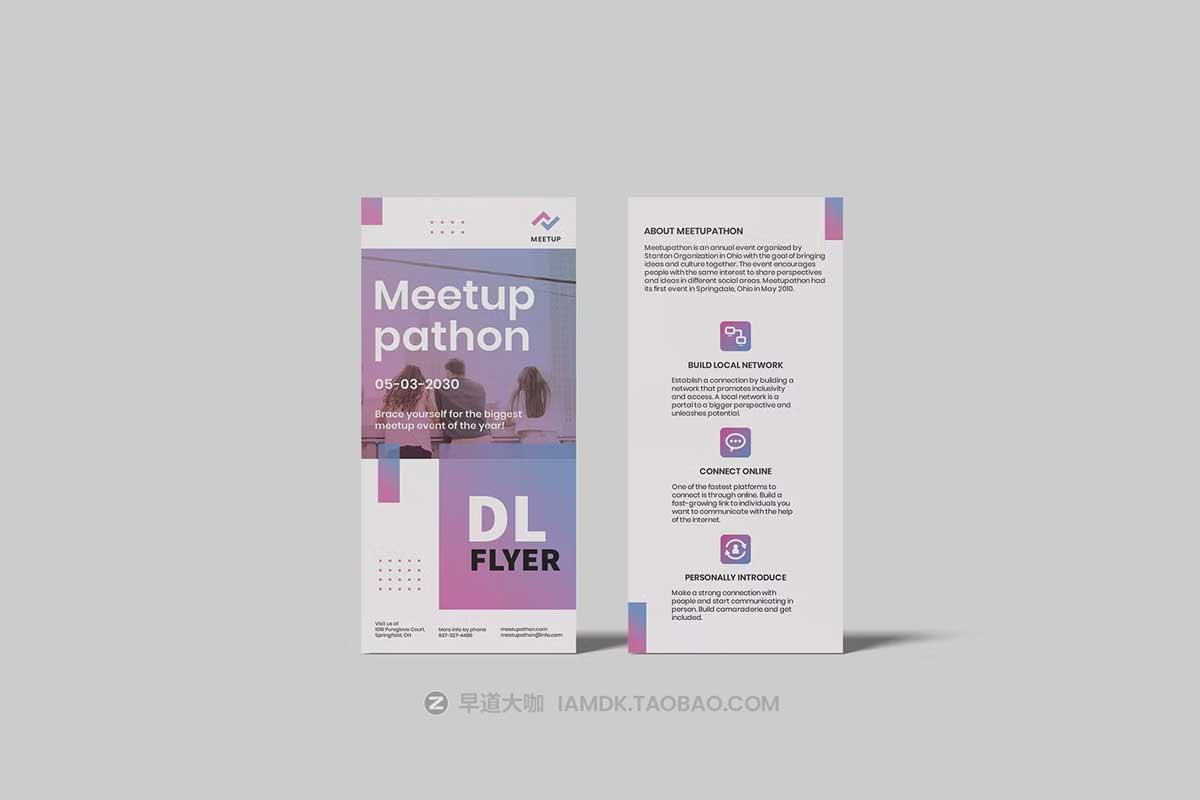 10款时尚D L宣传单页设计PS智能贴图样机模板素材 DL Flyer Mockup_img_2