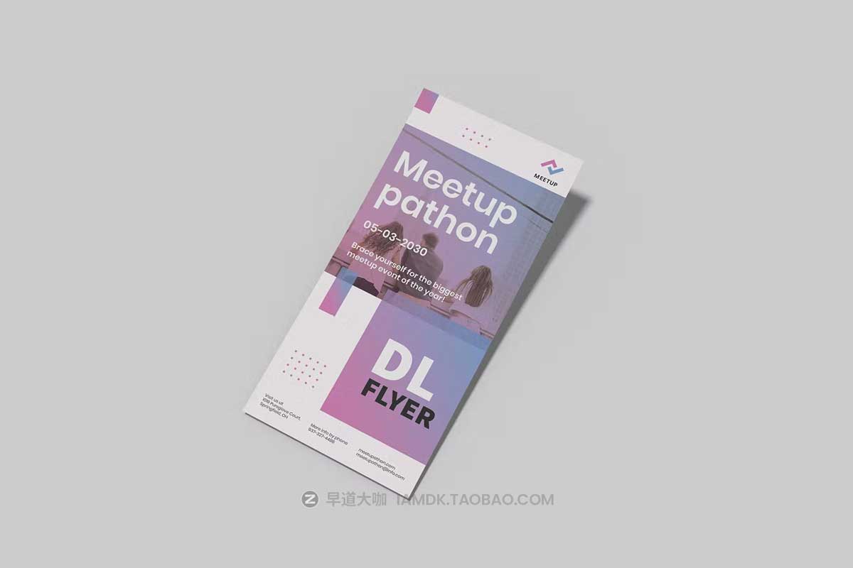 10款时尚D L宣传单页设计PS智能贴图样机模板素材 DL Flyer Mockup_img_2