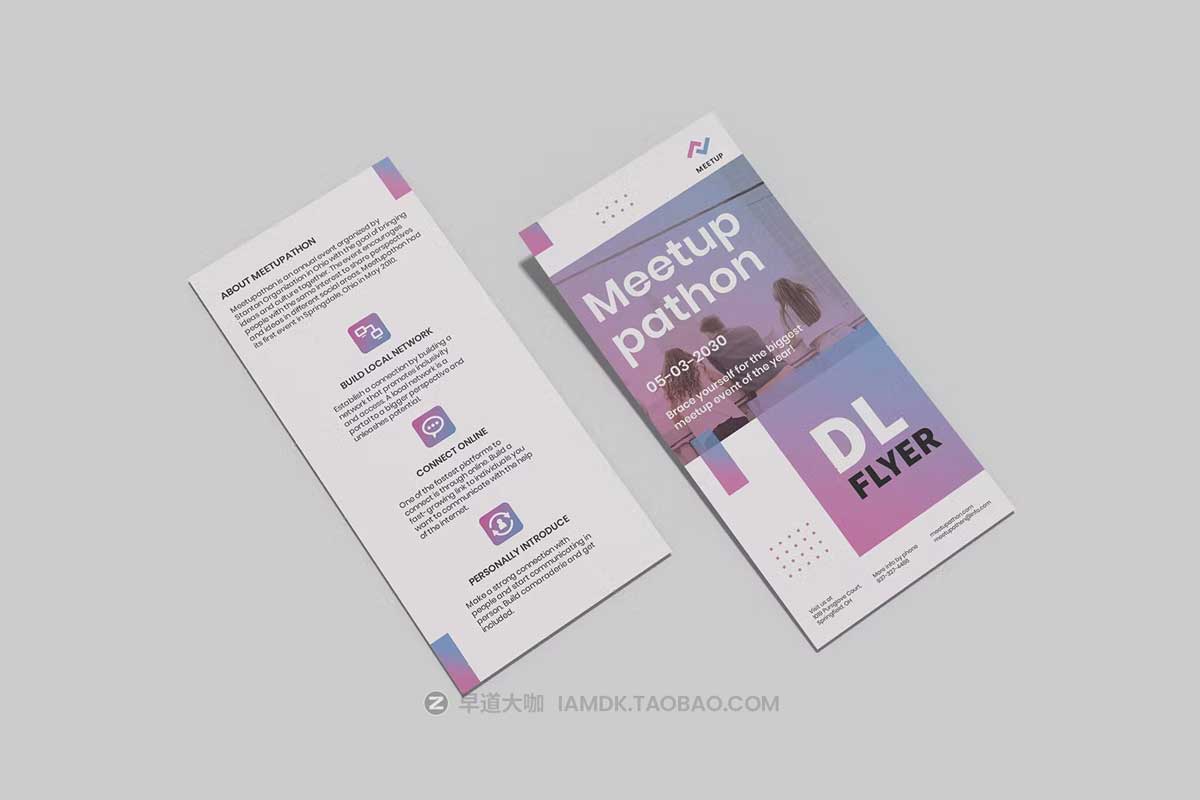 10款时尚D L宣传单页设计PS智能贴图样机模板素材 DL Flyer Mockup_img_2